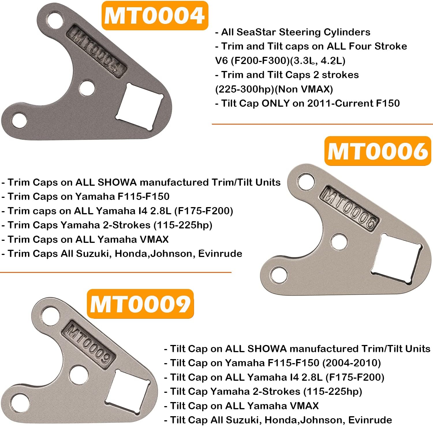 Outboard Trim/Tilt Pin Wrench Tools Set (MT0004 & MT0006 & MT0009) Fit for Yamaha Suzuki Johnson Evinrude Pack of 2