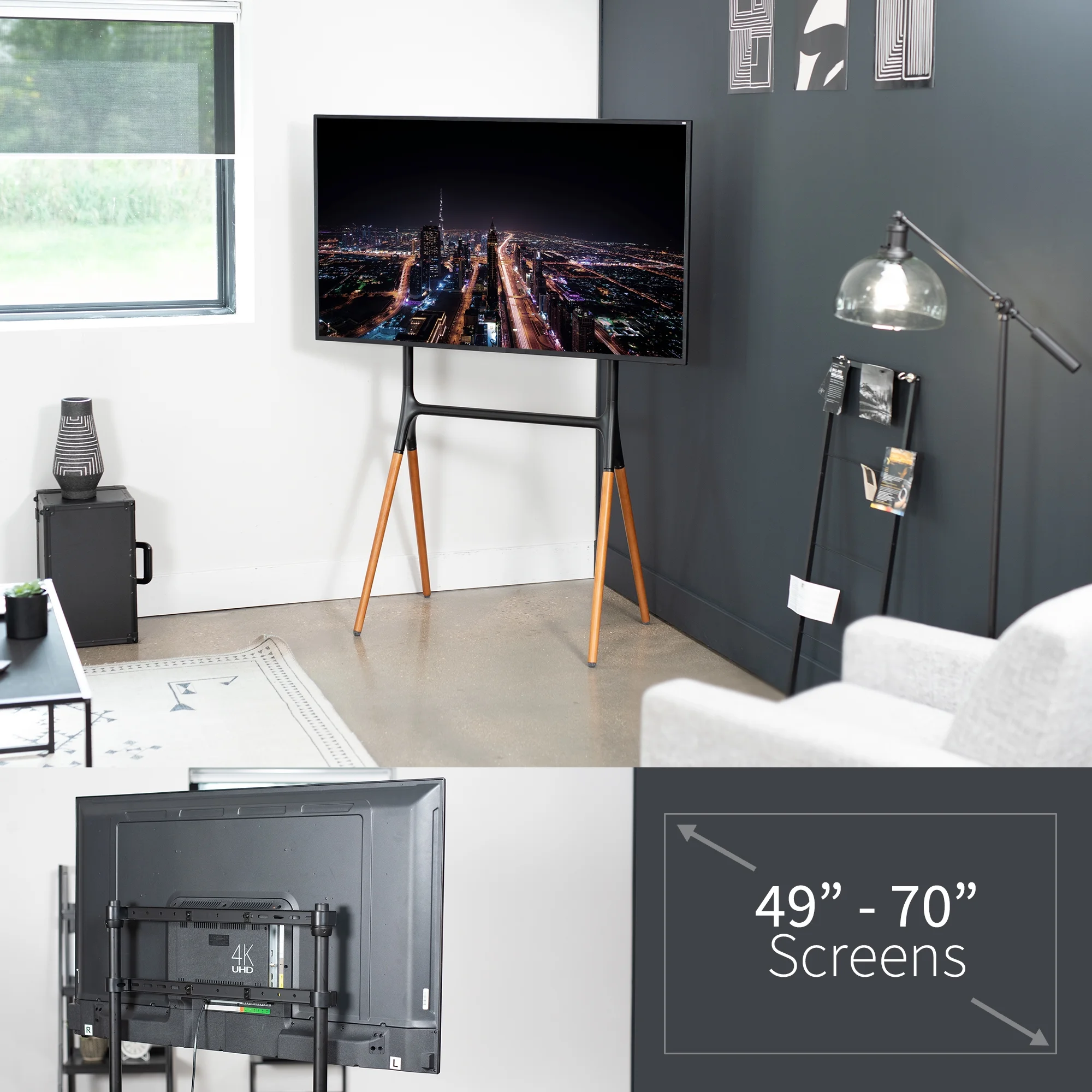 VIVO Easel Studio TV Adjustable Floor Stand | Mounts 49" to 70" Screens