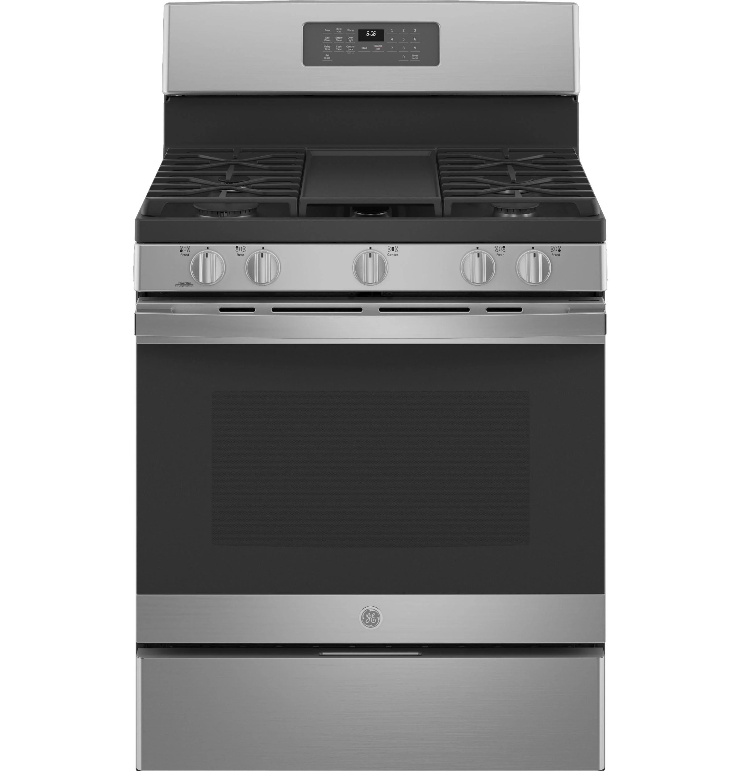 GE 30" Free Standing Gas Fingerprint Resistant Range - JGB660YPFS