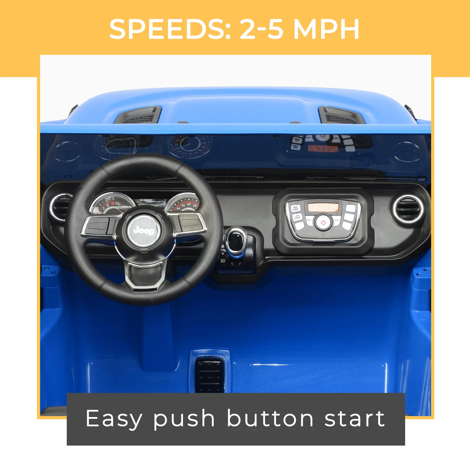 12V Jeep Gladiator Battery Powered Ride-on Vehicle for Kids, in Blue by Hyper Toys, for a Child Ages 3-8 - Radiant Selections