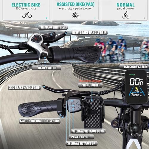 SMLRO Electric Bike V3 for Adults, Dual Motors 2000W 35MPH Electric Mountain Bicycle with 48V 22.4AH Removable Battery