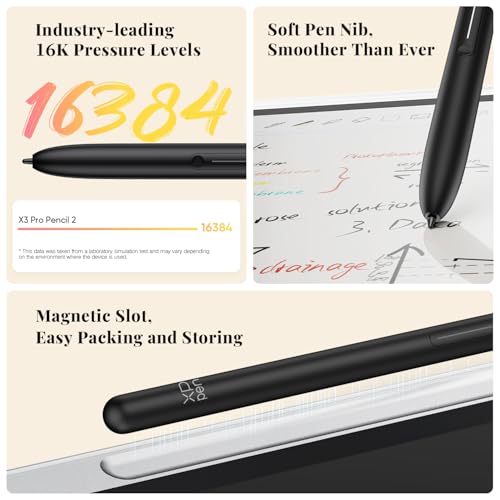 XPPen 3 in 1 Color Digital Notebook 10.95'' Paper Note Taking Tablet with 16384 Pressure Levels Battey-Free X3 Pro Pencil 2 Magnetic Folio 6+128GB