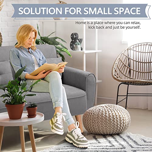 Shintenchi 47" Modern Linen Loveseat Sofa with 2 Pillows - Dark Grey | Compact, Stylish & Comfortable for Apartments, Studios & Small Spaces