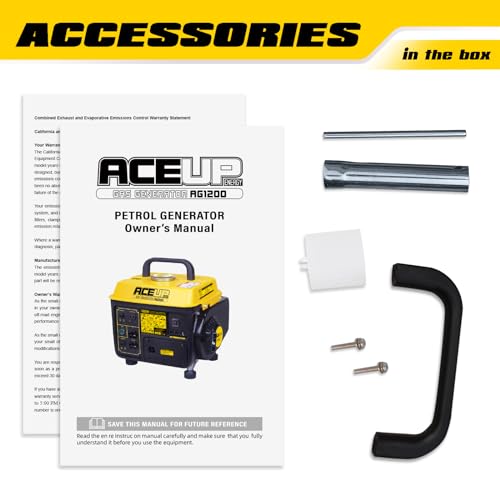Aceup Energy 1,200W Gas Powered Generator, Small Portable Generator for Home Use Camping Ultralight, EPA & CARB Compliant