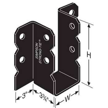 Simpson OU612 Joist Hanger Powder Coated Black