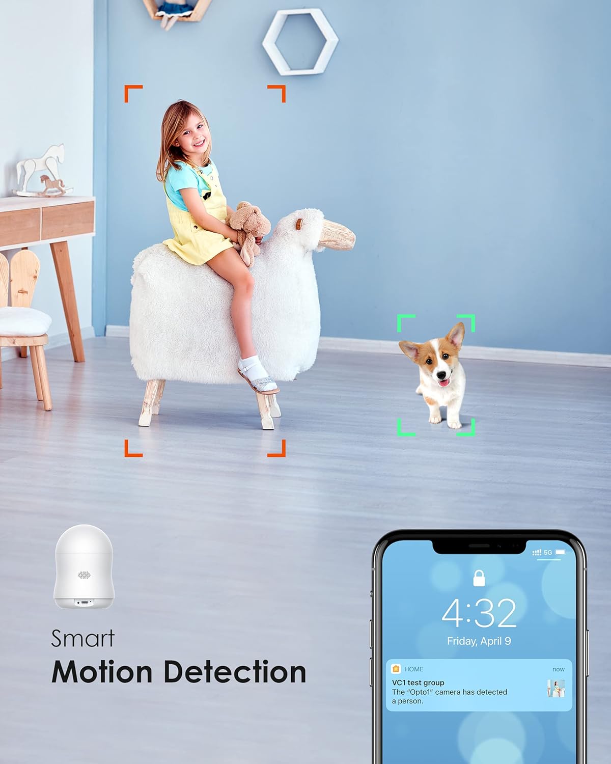 VOCOlinc Security Camera, HomeKit ONLY,1080P Smart Home Camera in Privacy Mode, Indoor Pan/Tilt IP Camera with Night Vision, 2-Way Audio