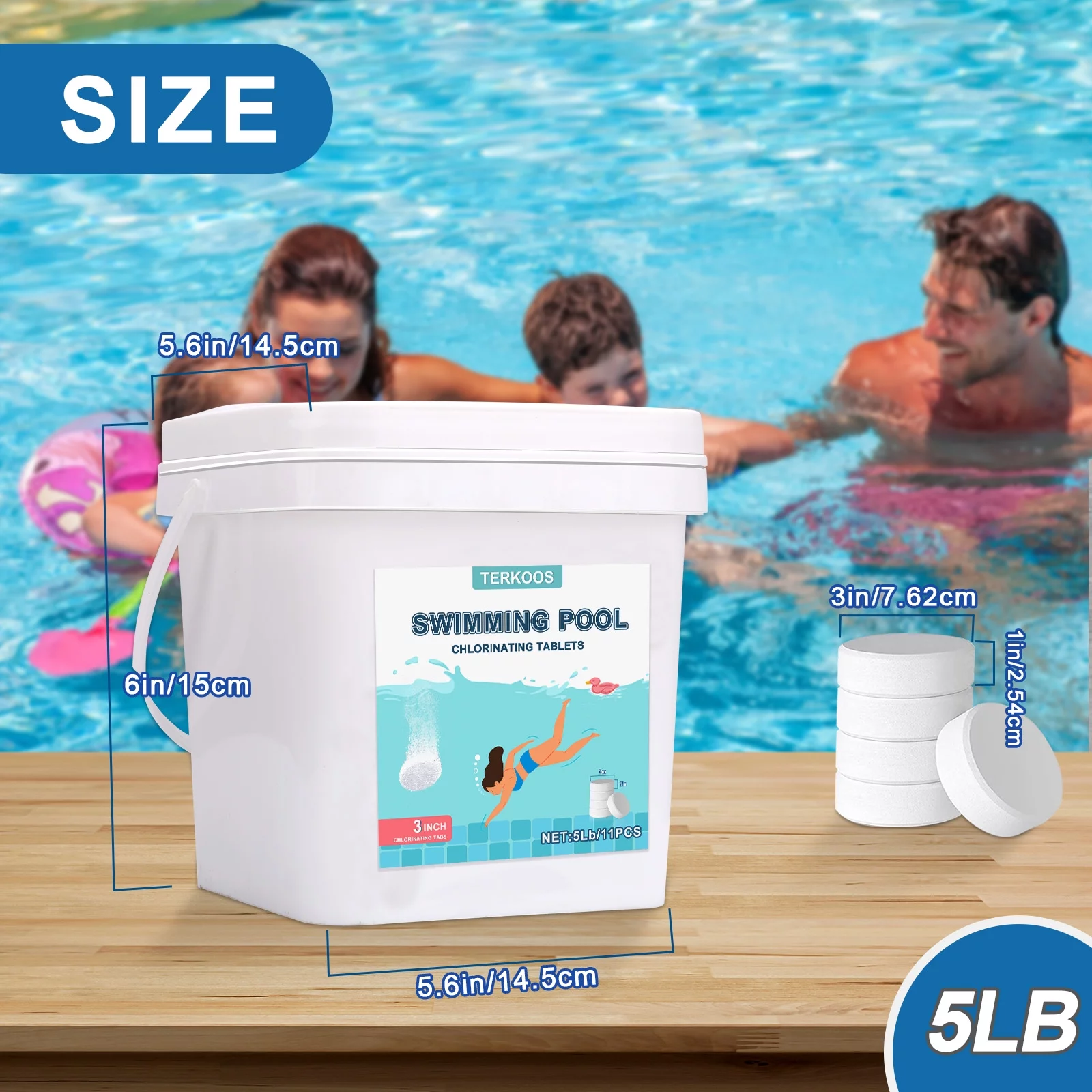 40 LB 3 Inch Chlorine Tablets for Pools Hot Tubs and Spas