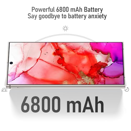 X24 Ultra Unlocked Phone, (8+256GB+128GB) Unlocked Smartphone, US version for Android phones, Long Battery Life 6800mAh, 6.8" HD Screen, 108MP Camera