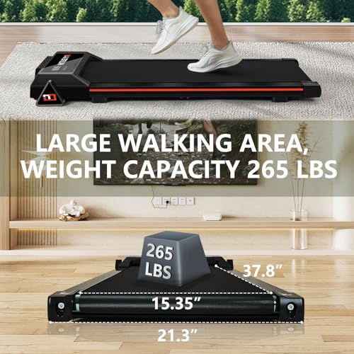 GOYOUTH 2 in 1 Under Desk Electric Treadmill Motorized Exercise Machine with Wireless Speaker, Remote Control and LED Display