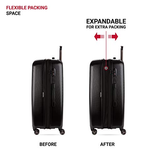 SwissGear 7272 Energie Expandable Hardside Luggage with Spinner Wheels and TSA Lock, Gunmetal, Carry-On 19-Inch