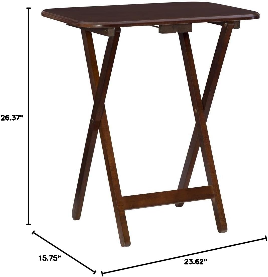 Powell Furniture Burke Tray Tables, Cherry, 15.72 x 26.38 x 23.58