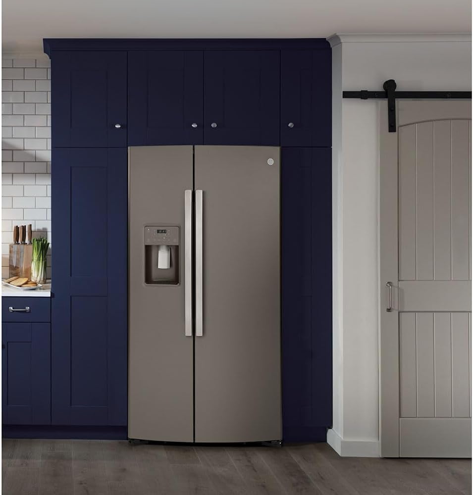 GE GZS22IMNES 36" Counter-Depth Side-by-Side Refrigerator with 21.8 Cubic. ft. Capacity, External Ice and Water Dispenser