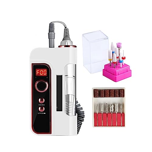 Electric Nail Drill Professional 35000 RPM Electric Nail Drill Machine, Portable Pedicure Nail Polisher