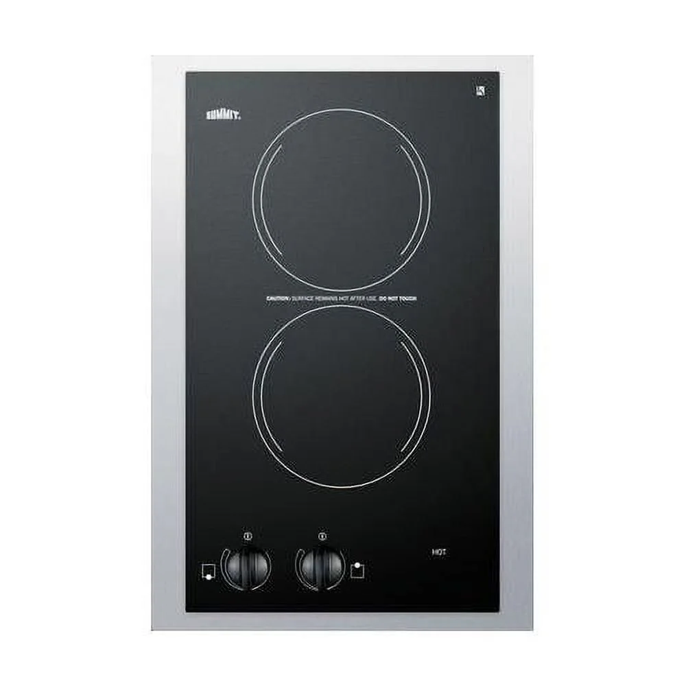 15" Wide 230V 2-Burner Radiant Cooktop