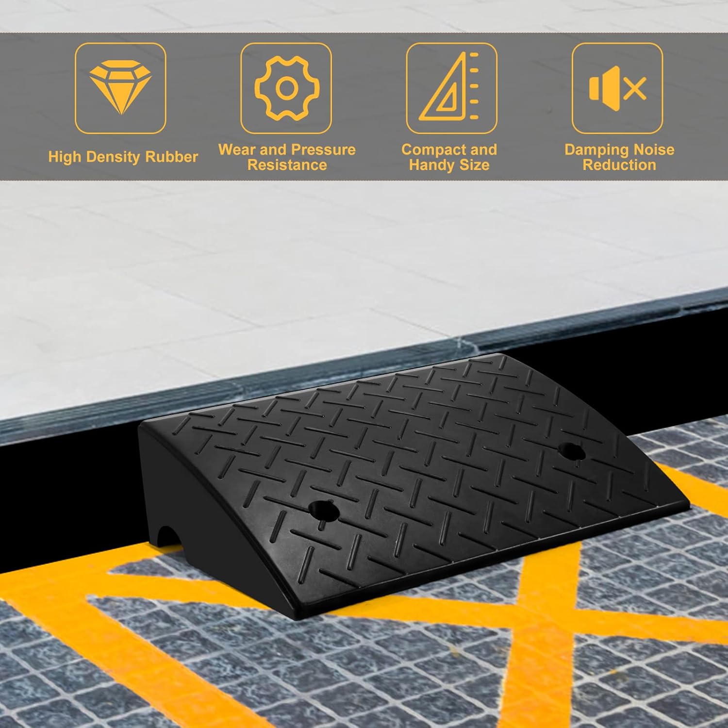 Haddockway 2PCS Rubber Car Curb Ramps
