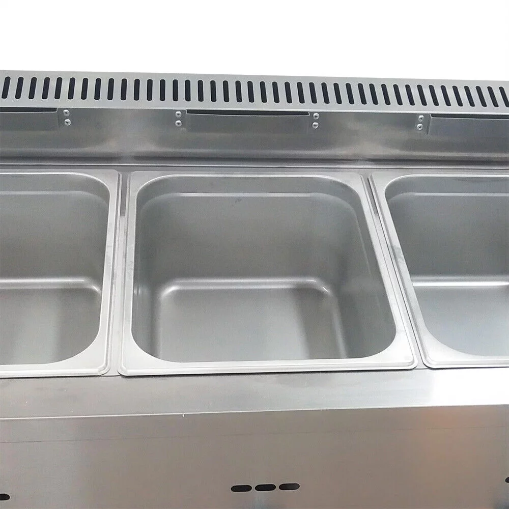 18L Propane NG Gas Fryer Catering Warmer Steam Table Buffet Restaurant 3 Pan 50 ~ 380 ° C Temperature Control