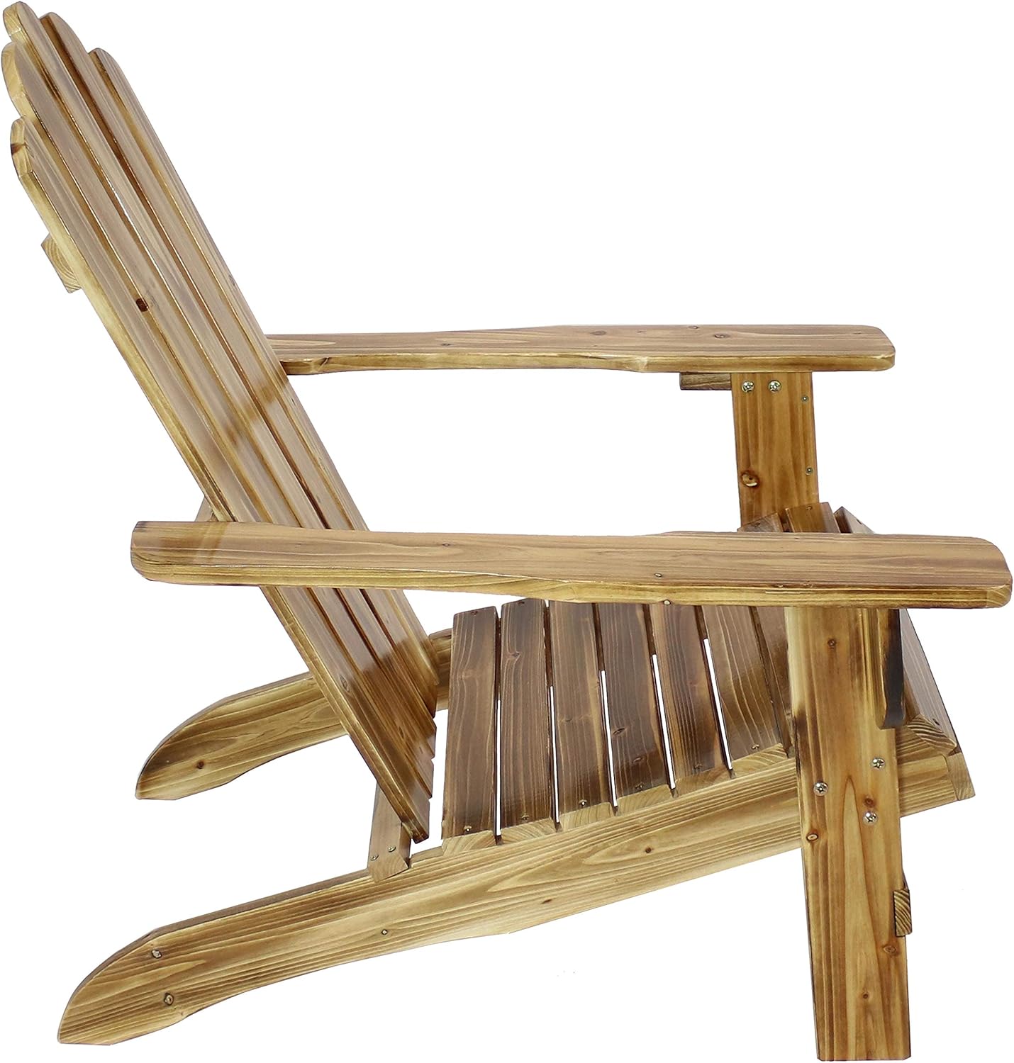 Sunnydaze Rustic Adirondack Chair - Natural Fir Wood Material with Light Charred Finish - 250-Pound Weight Capacity - Perfect Chair for Front Lawn