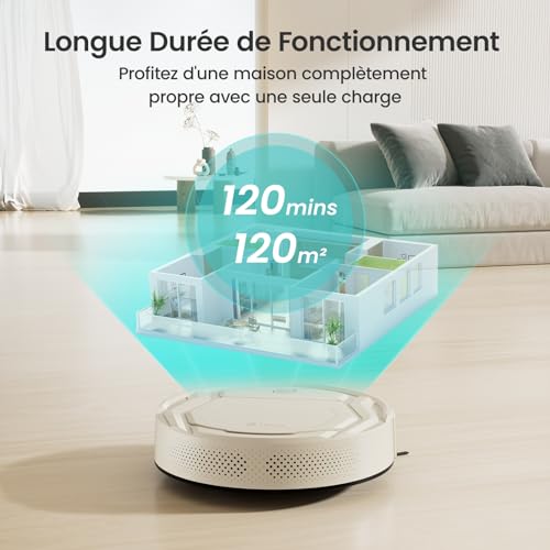 Lefant M3 Robot Vacuum, Robot Vacuum and Mop, 12000Pa Suction, Anti-Tangle Brushes, Dual Spinning Mop, Auto Mop Washing, Drying, Self-Emptying