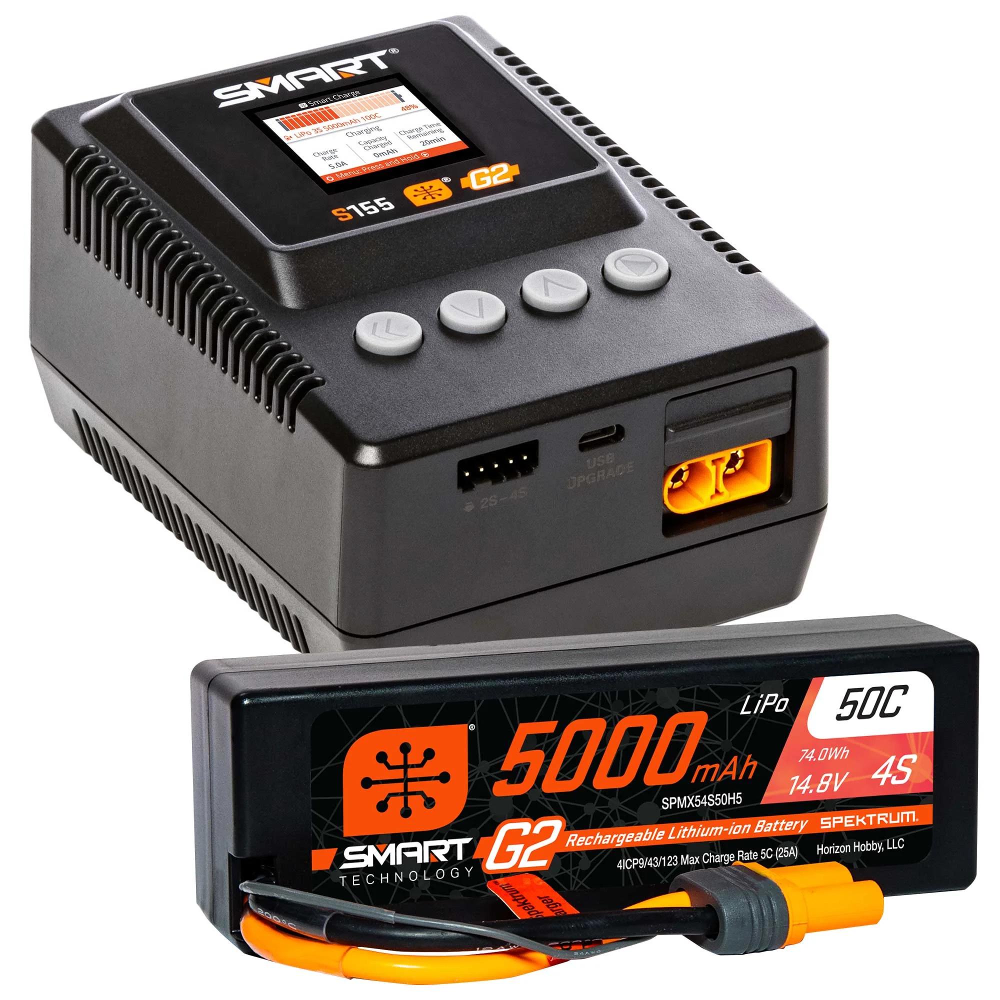 Spektrum SMART Smart Powerstage 5000mAh 4S G2 LiPo & S155 Charger SPMXPSS400
