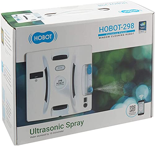 HOBOT-298 Window Cleaning Automatic Robot with Ultrasonic Water Spray, Intelligent Cleaning, AI Smart Route Plan, Replaceable Water Tank