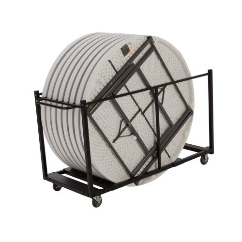 Lifetime 22673 Folding Round Table, 6 Foot, White Granite
