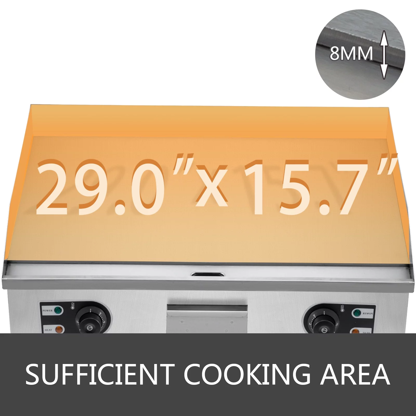 VEVOR 30" Electric Countertop Flat Top Griddle 110V 4400W Non-Stick Commercial Restaurant Teppanyaki Grill Stainless Steel Adjustable Temperature