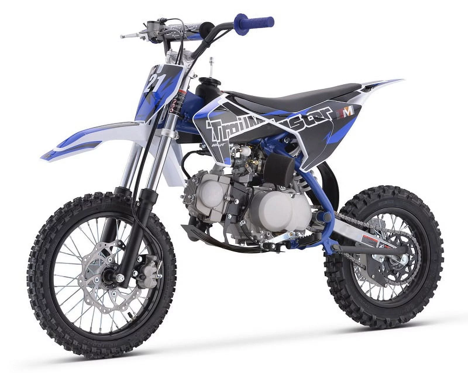 Blue - Trailmaster TM21 125cc Dirt Bike, Powerful 125cc Kick Start