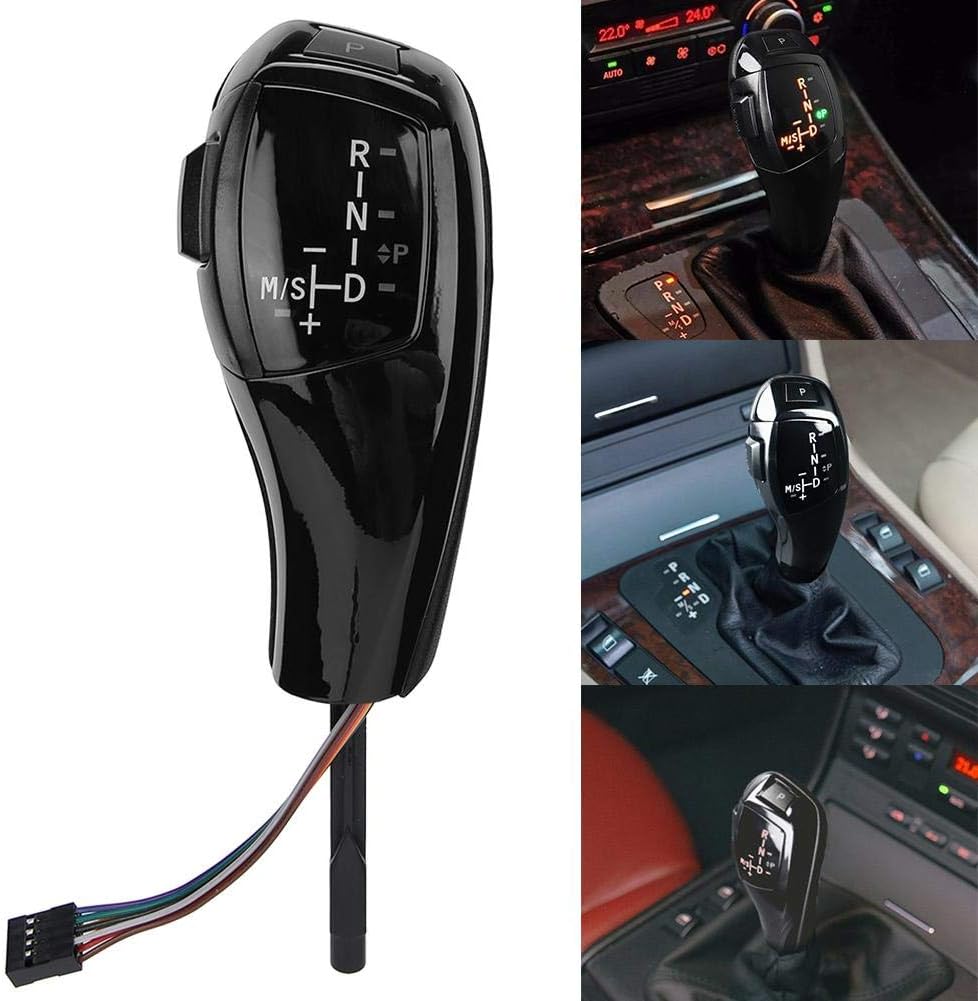 Akozon Gear Shift Knob F30 Style LHD Automatic LED Head Shifter Retrofit Kit for E81 E84 E89 E90 E91 E92 E93(Jet Black)
