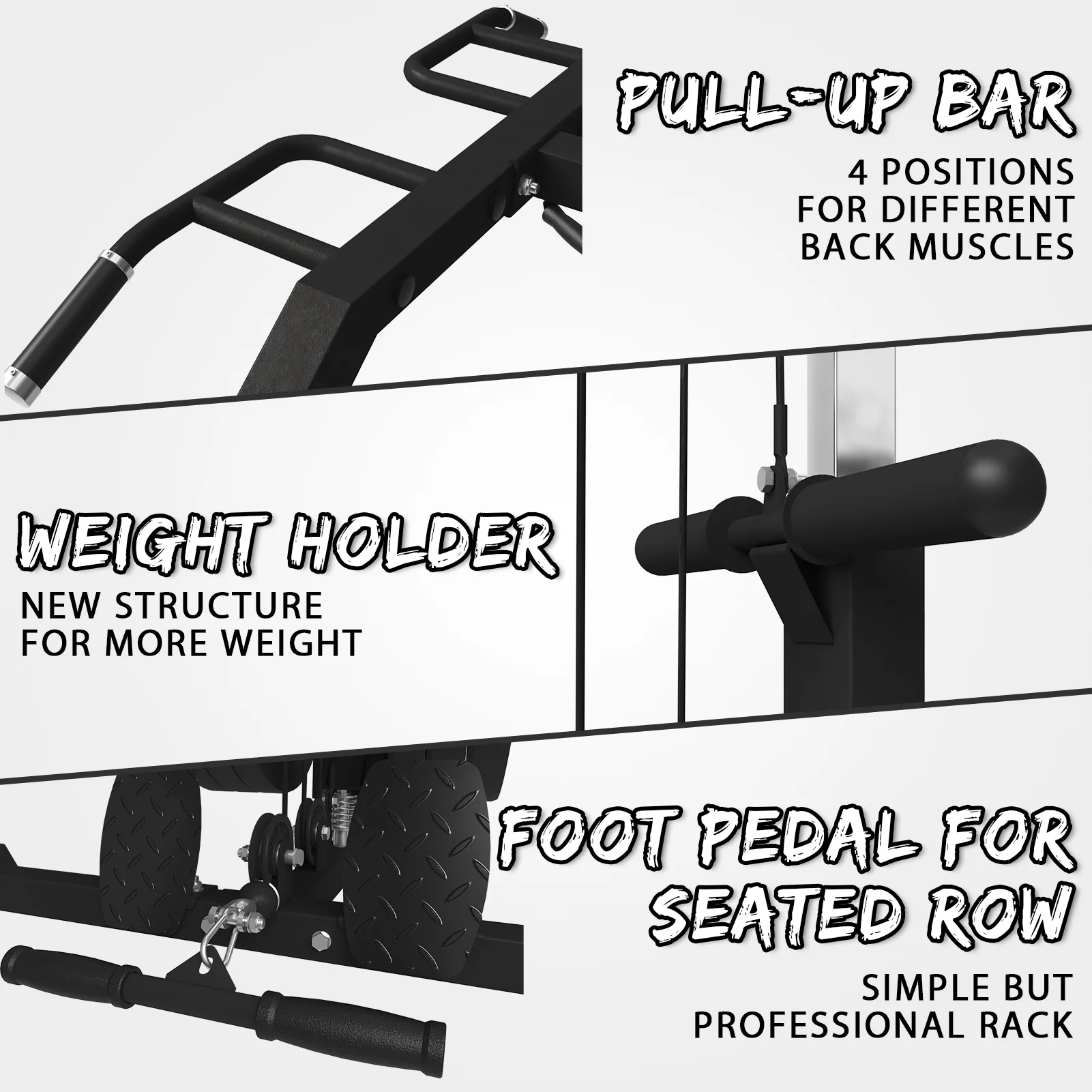 Mikolo Smith Machine Home Gym, Multi-Functional Squat Rack with Cable Crossover System, Workout station with Weight Bar, Dip Bars