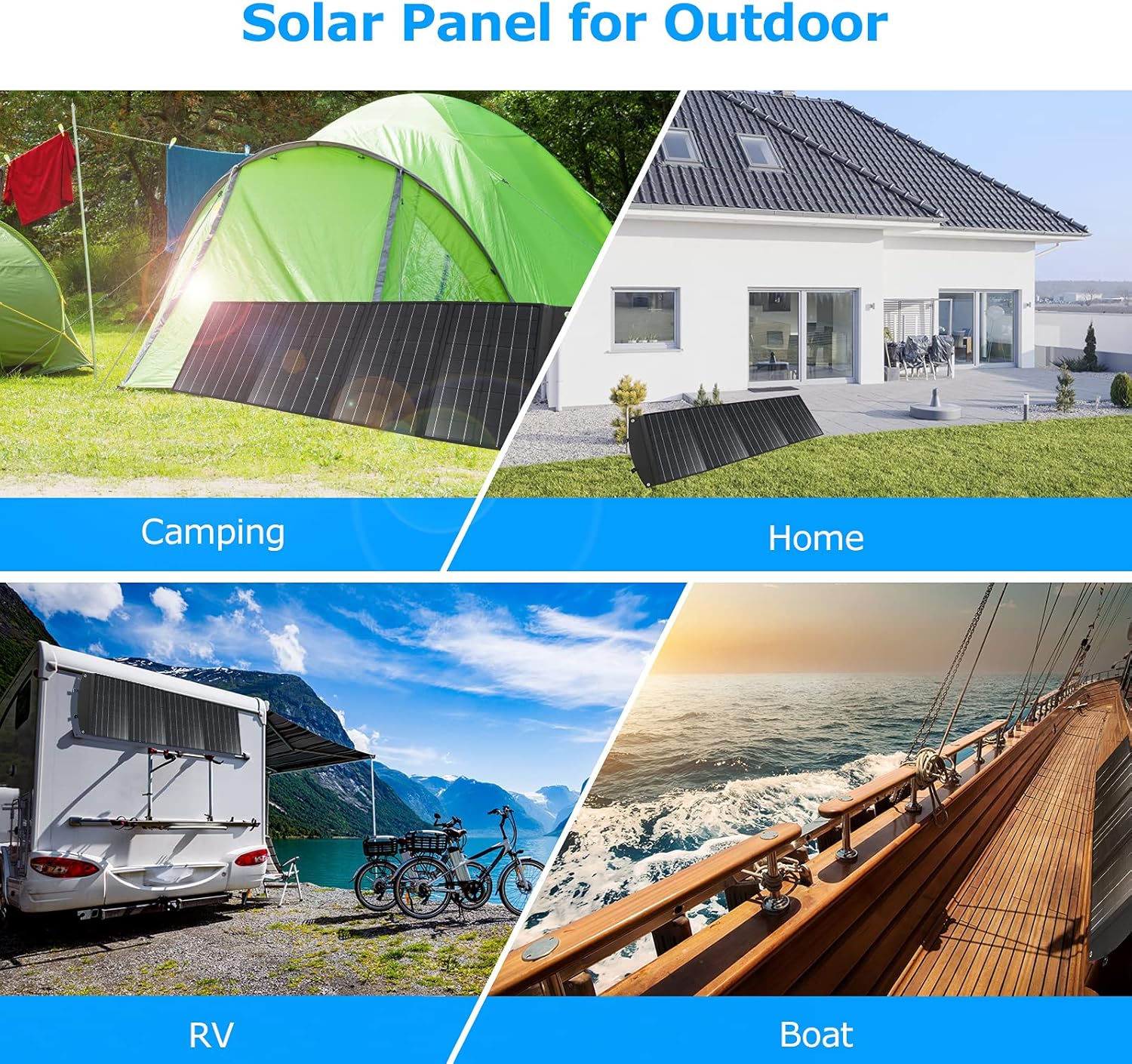Solar Panels for Camping, 120W Solar Panel Charger for Power Station & Solar Generator