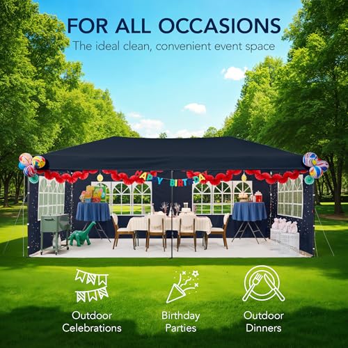 Best Choice Products 10x20 Party Tent, Heavy Duty Waterproof Large Outdoor Event Easy Pop Up Canopy Shelter w/Sidewalls, 1-Button Setup, Wheeled Case