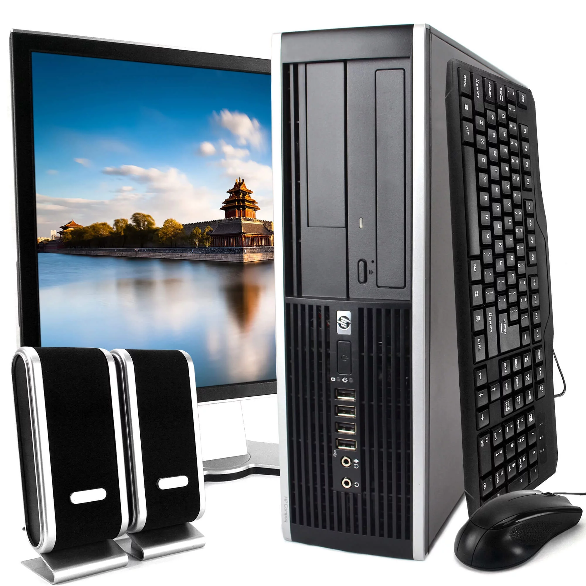 HP Compaq 6000 Pro Desktop Intel Core 2 Duo 3.0GHz 4GB RAM 320GB HDD DVD Windows 10 Professional 19" Monitor, Keyboard, Mouse