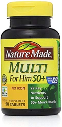 Nature Made Multi for Him 50+ Dietary Supplement Tablets 90 ea (Pack of 4) - Kansas Nuitrition - HNZSDS