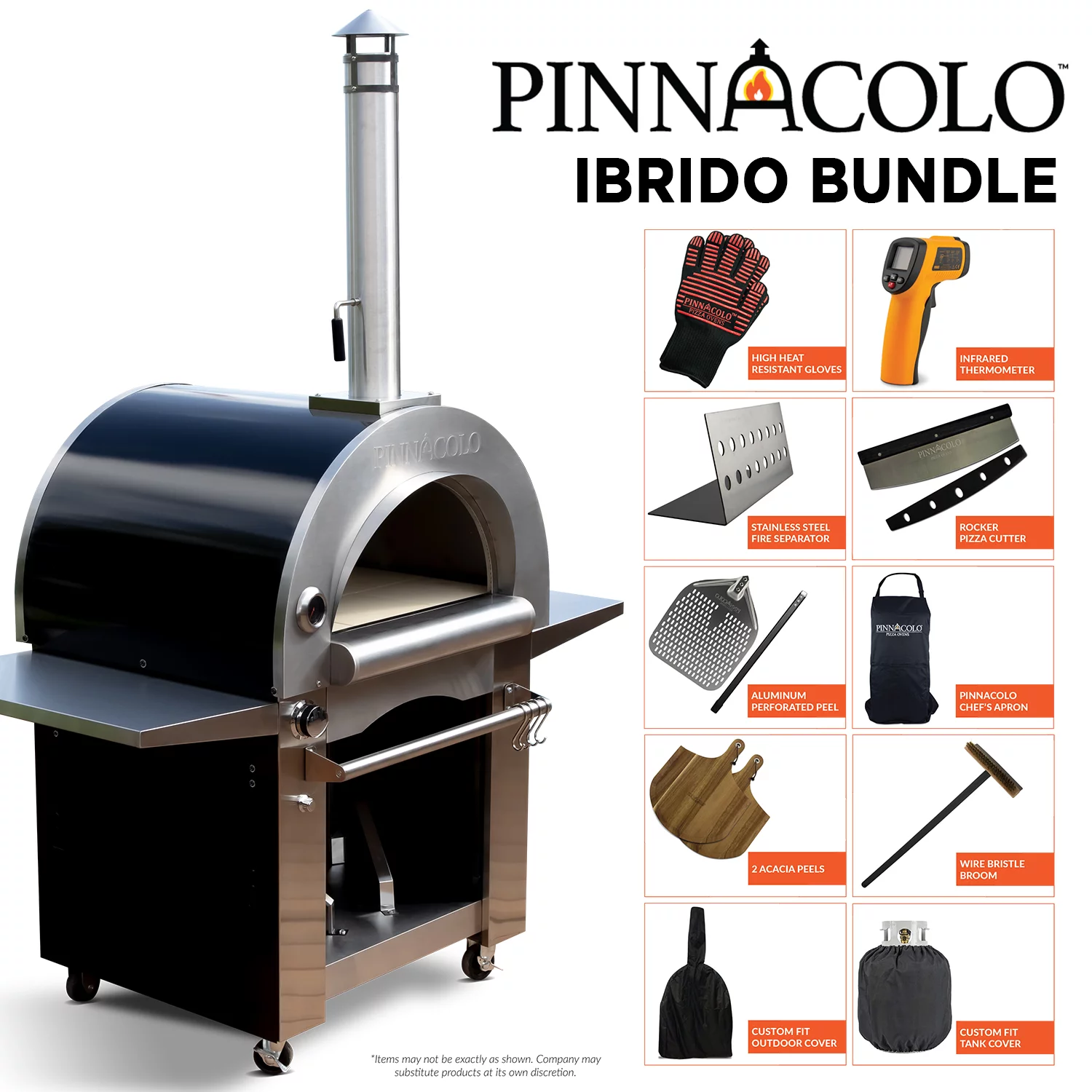 PINNACOLO IBRIDO HYBRID Wood GAS Pizza Oven with Accessories