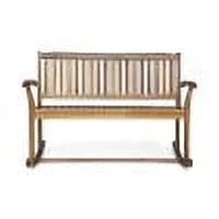 GDF Studio Fessenden Indoor/Outdoor Rustic Acacia Wood Rocking Bench, Natural