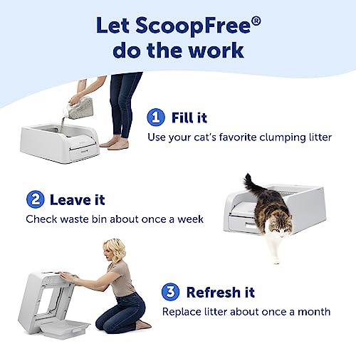 PetSafe ScoopFree Clumping Self-Cleaning Litter Box for Clumping Litter – Superior Odor Control – Never Scoop Litter Again – for Single and Multi-Cat