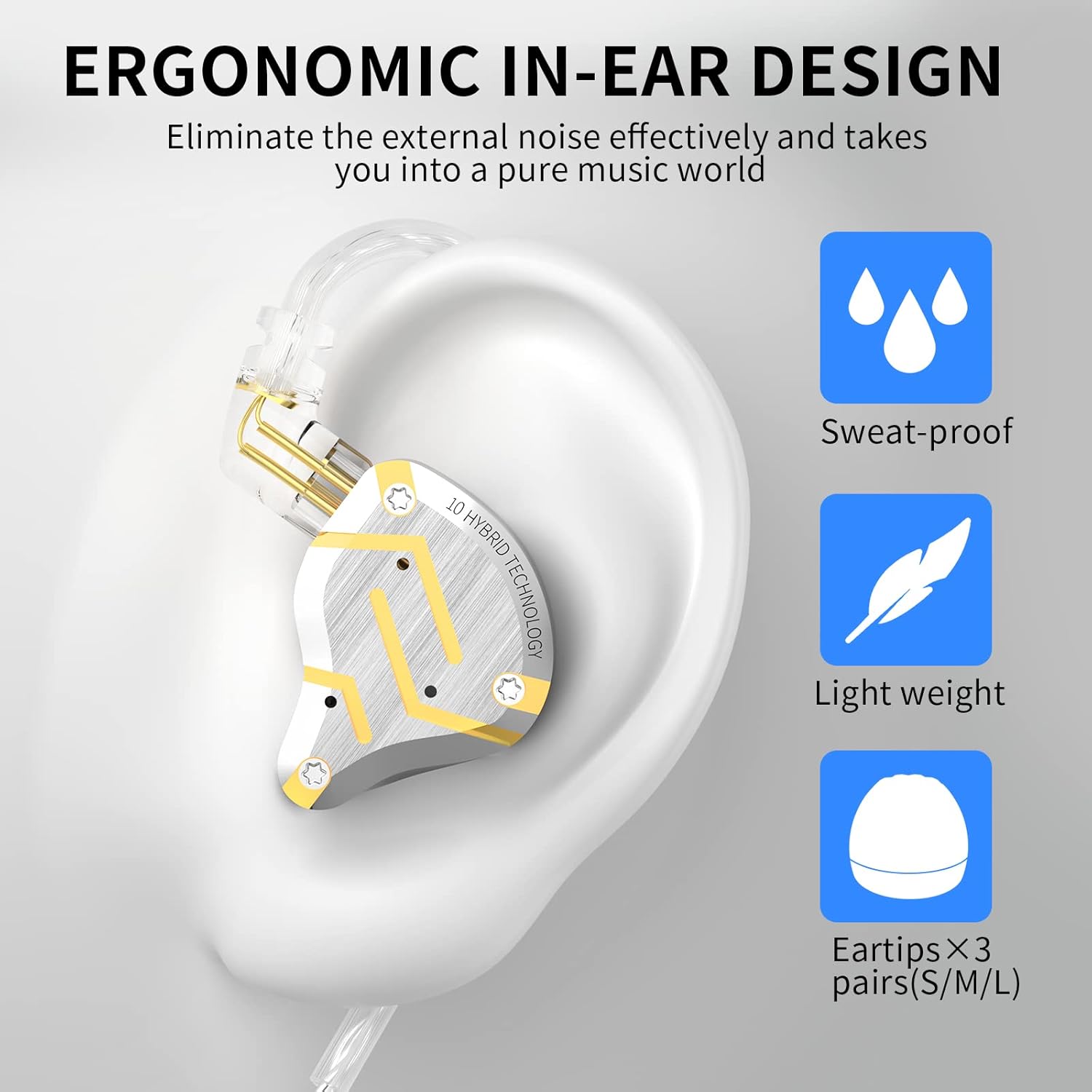 Wired Earbuds, in Ear Headphones, IEM Earphones, Wired Earbuds with Microphone