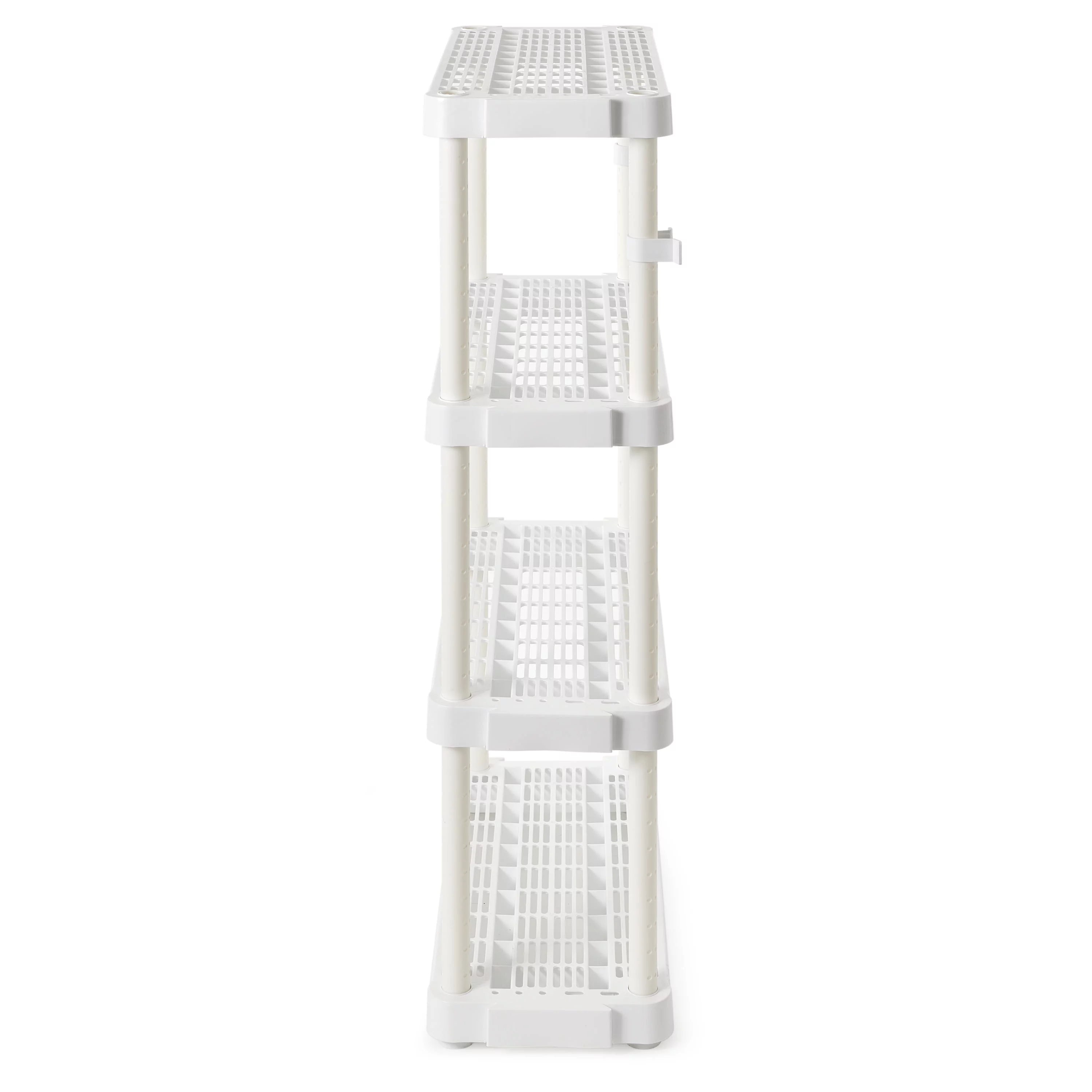 Gracious Living 4 Shelf Adjustable Height Storage Unit, White (2 Pack)