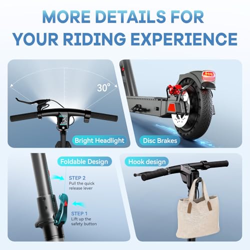 TST Electric Scooter for Adults, Up to 19/23 MPH and 15/20 Miles Long-Range, 500W Peak Motor Foldable E Scooter
