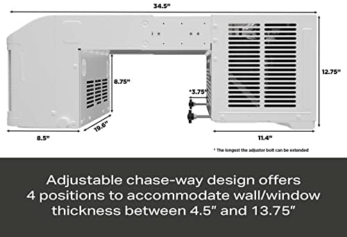 PHNT12CC Clearview Air Conditioner 12,000, Inverter Technology, Ultra Quiet, Medium Rooms up to 550 Sq. FT, Full Window View with Easy Installation