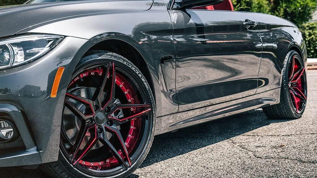 Audio City Wheels AC AC01 – 20 Inch Staggered Rims Set of 4 Black/Red Sports Cars, Sedan, Coupe, SUVs Fits Challenger, Charger, Mustang, Camaro, 300