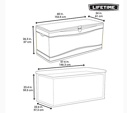 Lifetime 60012 Extra Large Deck Box, 130 Gallon, Desert Sand/Brown
