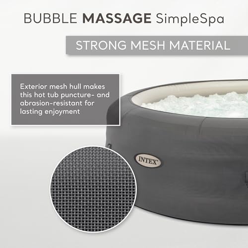 INTEX SimpleSpa Inflatable Hot Tub, 6 Person Jet Massage Spa with Built-in Pump and Cover - Portable Outdoor Tub with Bubble Jets for Home, Backyard