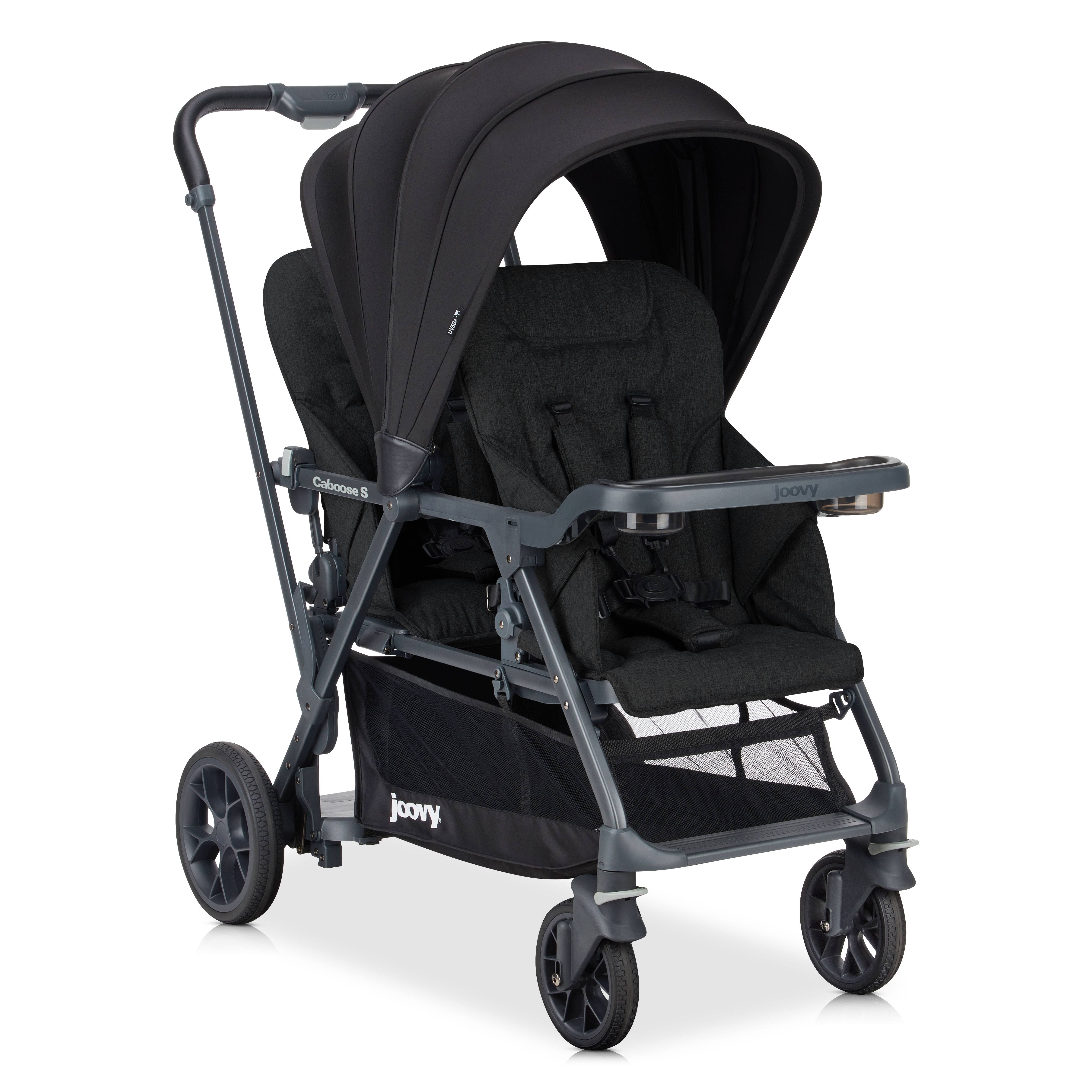 Joovy Caboose S Too Sit Stand Double Stroller - Black Melange
