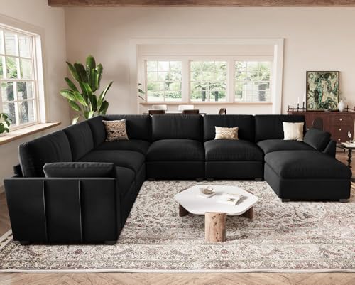 Belffin Extra Large Modular Sectional Sofa,106.3" 4-Seater L Shaped Couch,Velvet Convertible Sectional Couches for Living Room