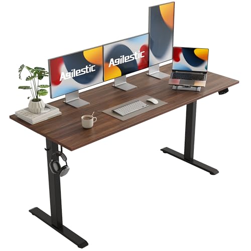 Agilestic L Shaped Electric Standing Desk with 2 Drawers, 63 Inch Ergonomic Adjustable Height Desk with Storage