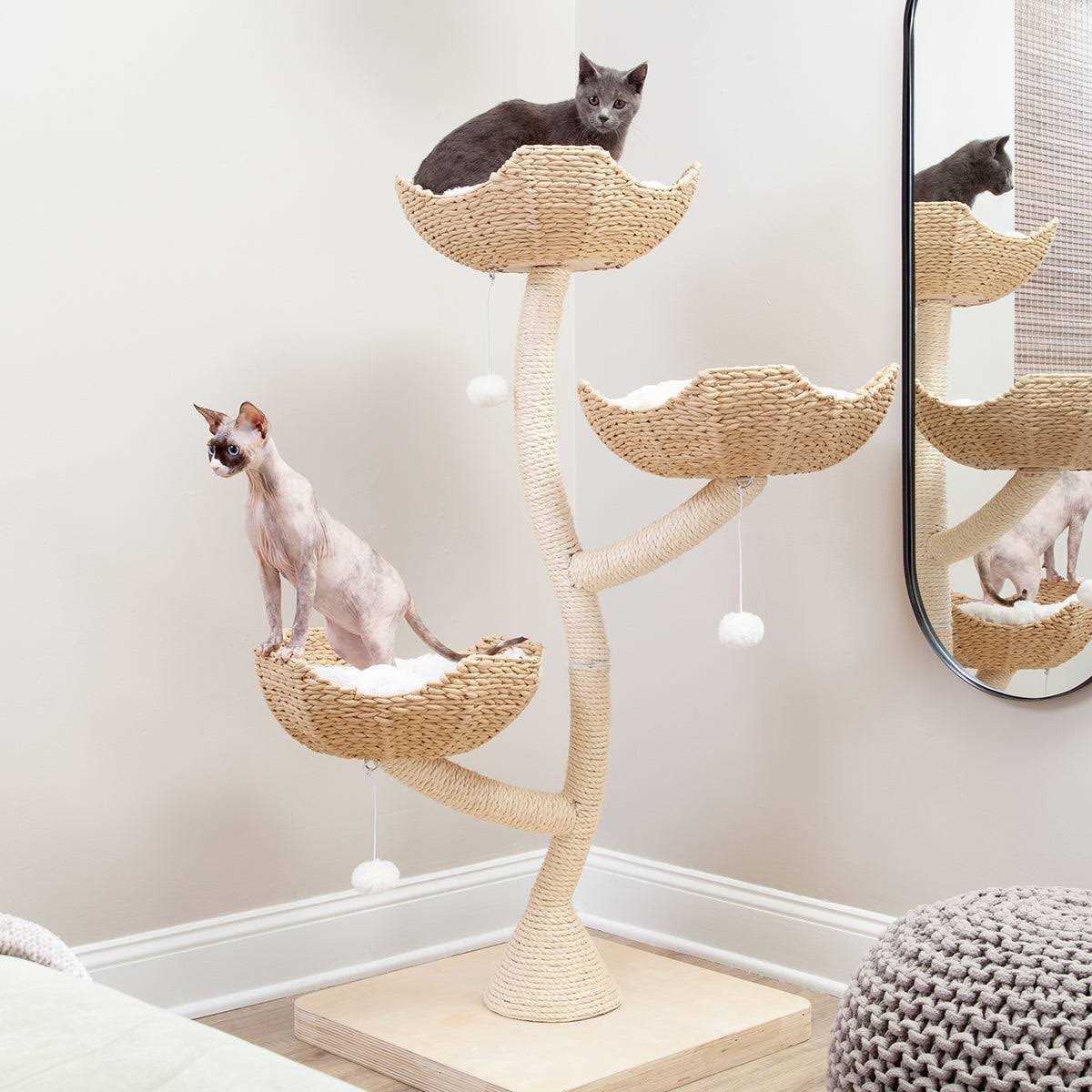 Habitat Haven Modern Cat Tree Big Elevated Tower - Pet Supplies online store