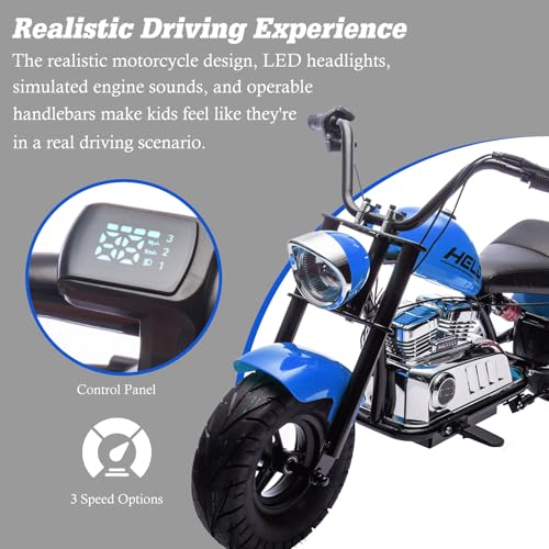 36V Electric Dirt Bike, 360W Electric Motorcycle, 3 Speed-Up to 15.5 MPH, Electric Dirt Bike for Kids 14+, LED/USB/Bluetooth