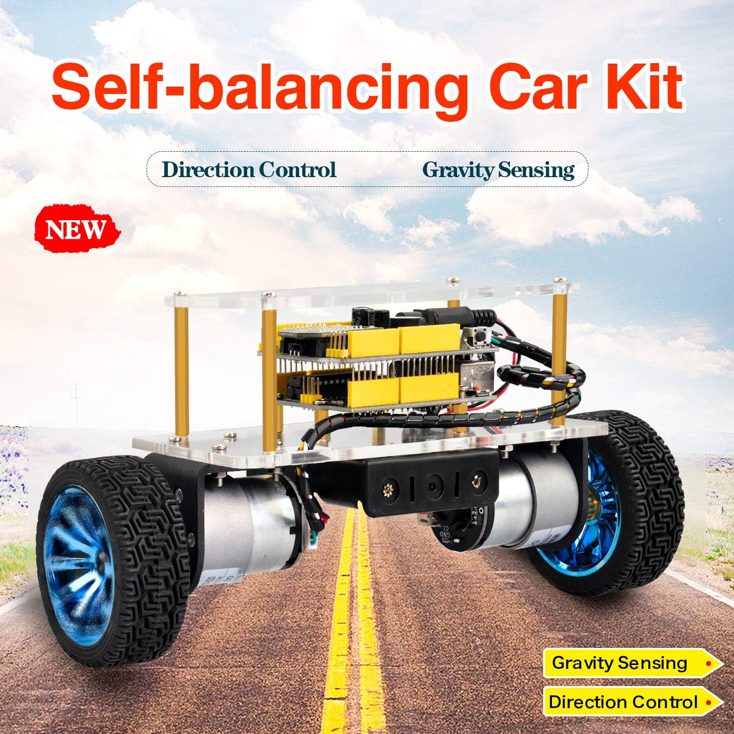 KEYESTUDIO Self-Balancing Robot Car Kit for Arduino DIY Project, Wireless Bluetooth Control, Strong DC Motors