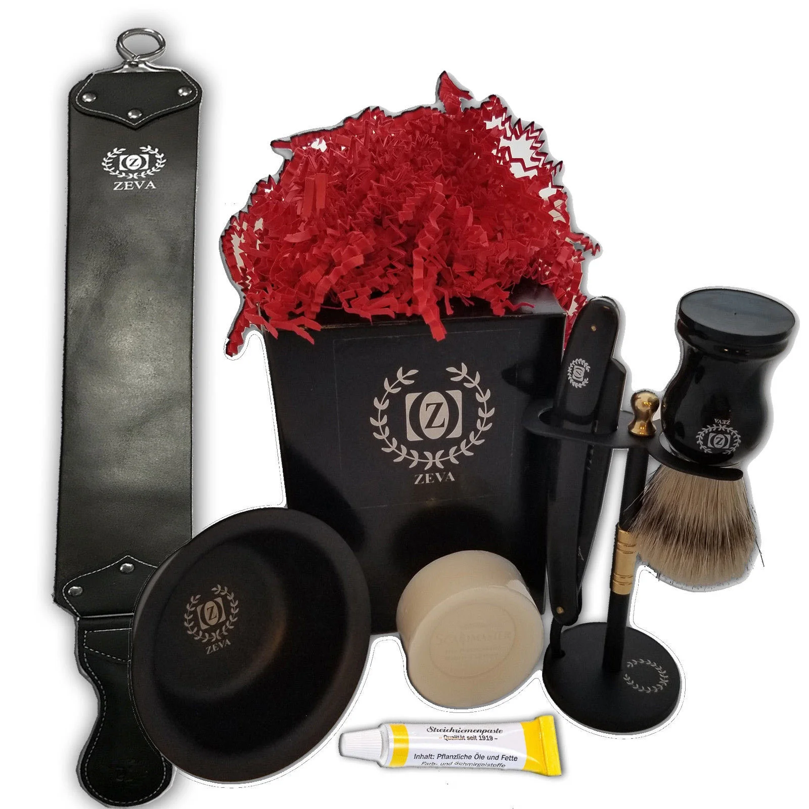 6 piece Mens Mustache Beard Kit Brush Boar Grooming Shaving Trimmer Knife Set